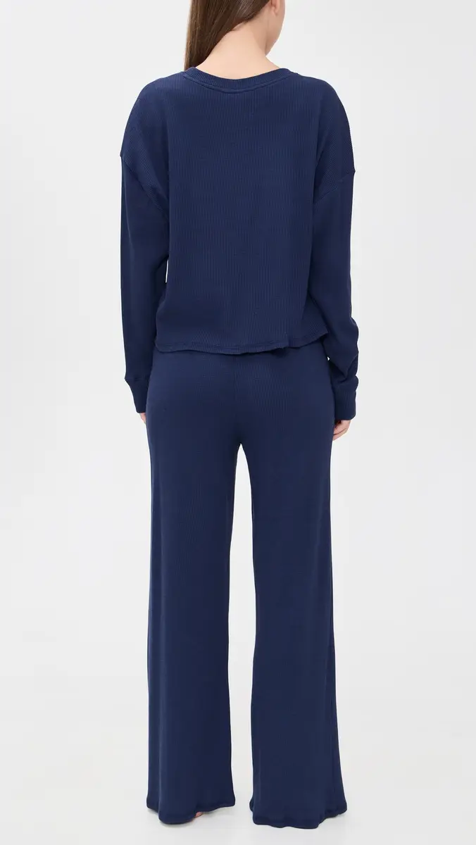 Polo Ralph Lauren Crew Neck Wide Leg Pants Pajama Set | Thumbnail 3 Polo Ralph Lauren Crew Neck Wide Leg Pants Pajama Set | Thumbnail 3