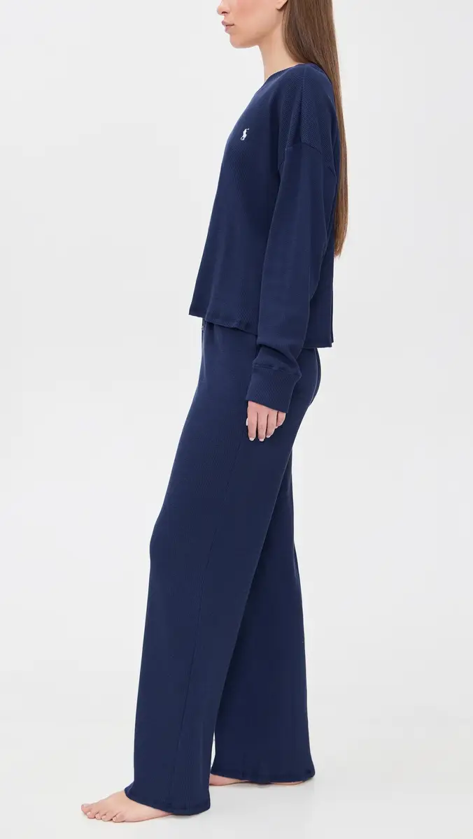 Polo Ralph Lauren Crew Neck Wide Leg Pants Pajama Set | Thumbnail 4 Polo Ralph Lauren Crew Neck Wide Leg Pants Pajama Set | Thumbnail 4