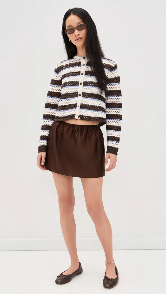 Madewell Striped Crochet Cardigan Sweater And Brown Multi Stripe | Thumbnail 5 Madewell Striped Crochet Cardigan Sweater And Brown Multi Stripe | Thumbnail 5