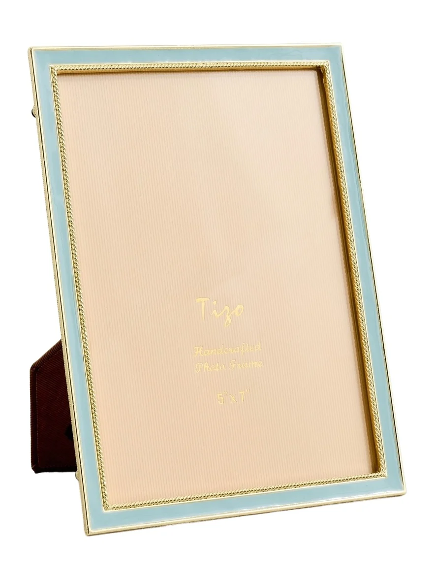 Tizo Design Enameled Gold Frame Baby Blue 5x7