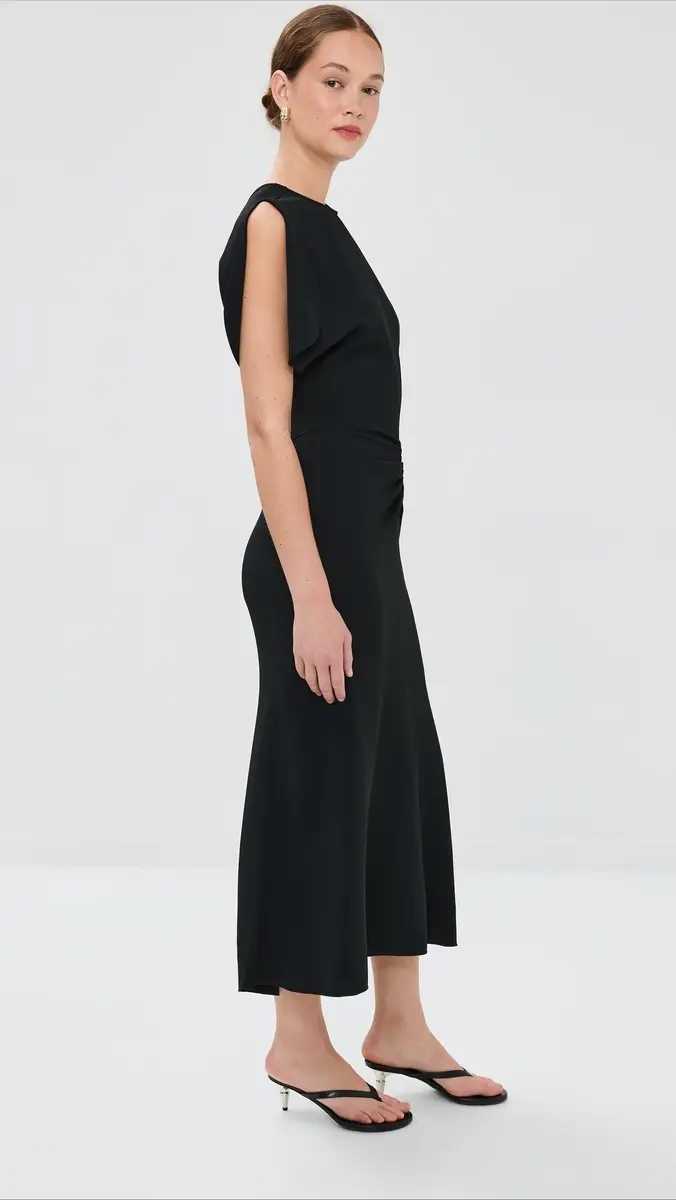 Victoria Beckham Gathered Waist Midi Dress | Thumbnail 4 Victoria Beckham Gathered Waist Midi Dress | Thumbnail 4