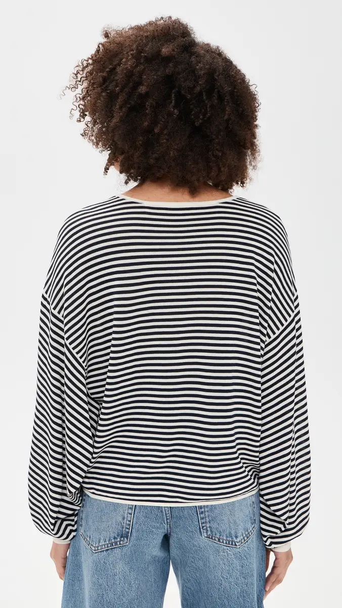 FRAME The Stripe Slouchy Sweater Cream Multi | Thumbnail 3