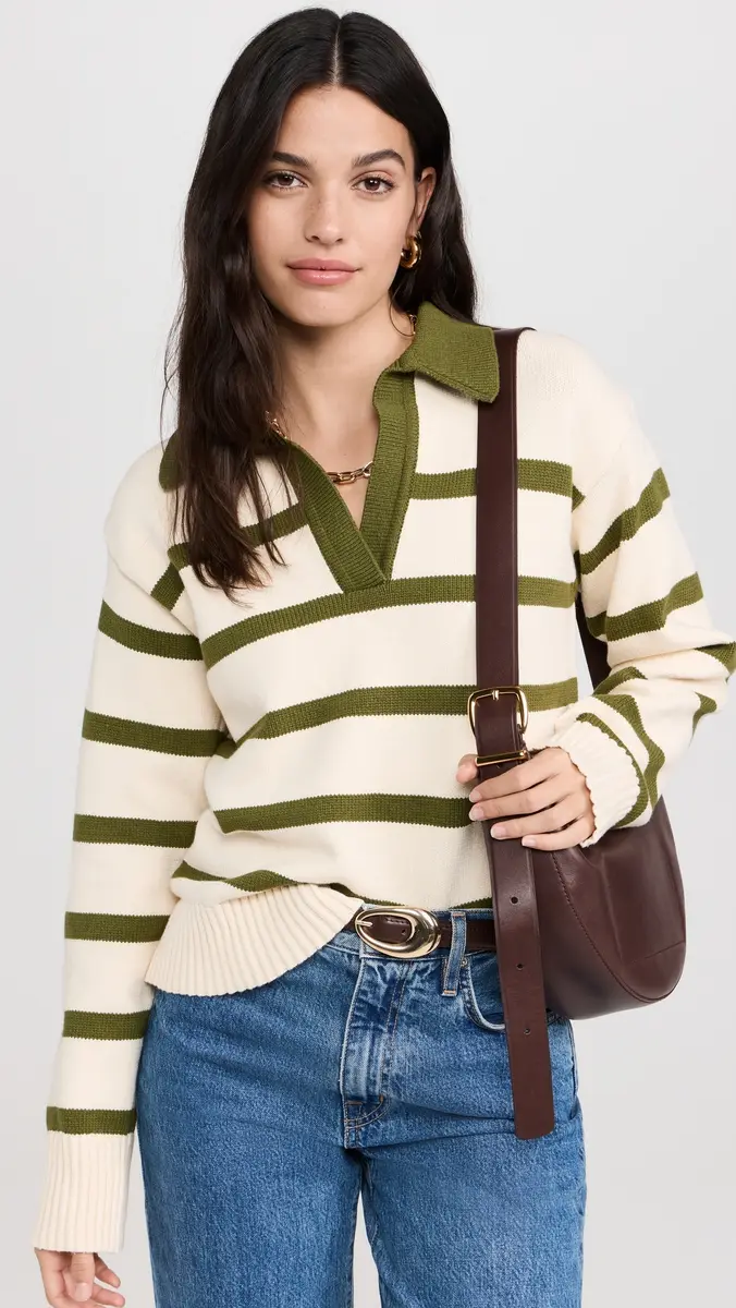 English Factory Striped Collared Sweater | Thumbnail 2 English Factory Striped Collared Sweater | Thumbnail 2
