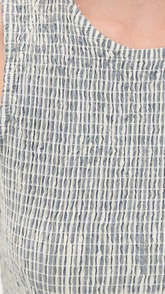 Marine Layer Darcy Smocked Poplin Dress Navy Stripe | Thumbnail 6