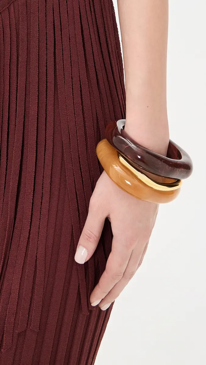 Madewell Sculptural Resin Bangle Bracelet Set | Thumbnail 2