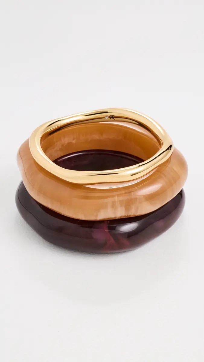 Madewell Sculptural Resin Bangle Bracelet Set | Thumbnail 3