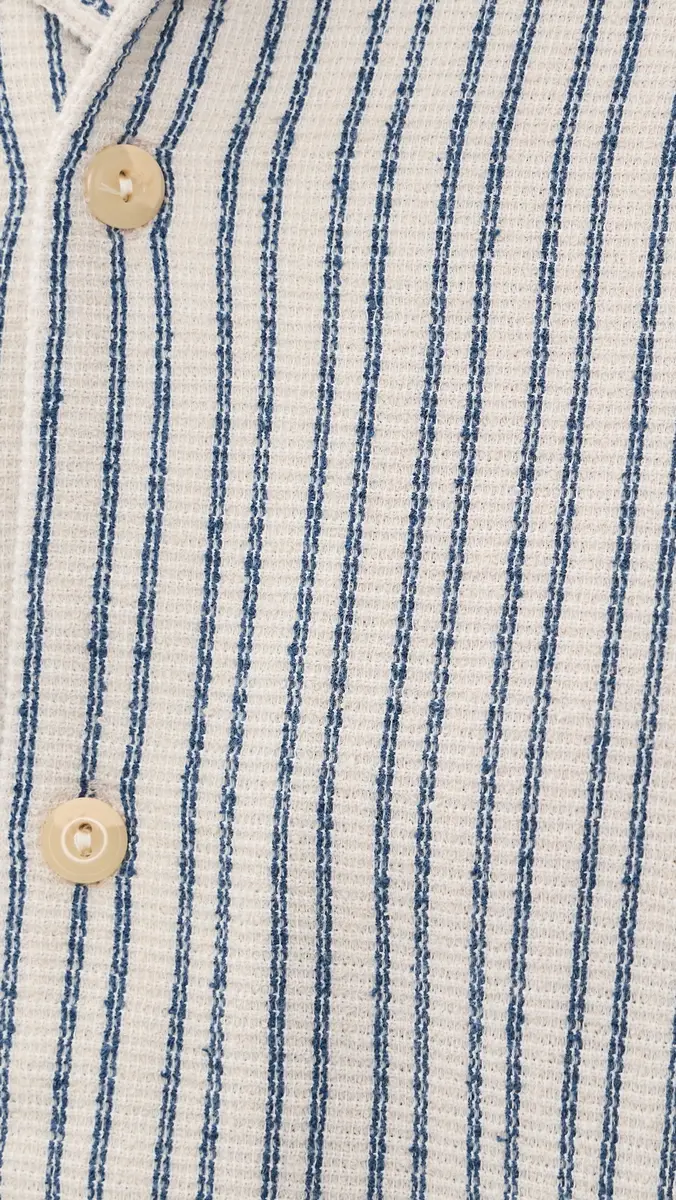 Faherty Oasis Knit Camp Shirt hore Navy Stripe | Thumbnail 6 Faherty Oasis Knit Camp Shirt hore Navy Stripe | Thumbnail 6