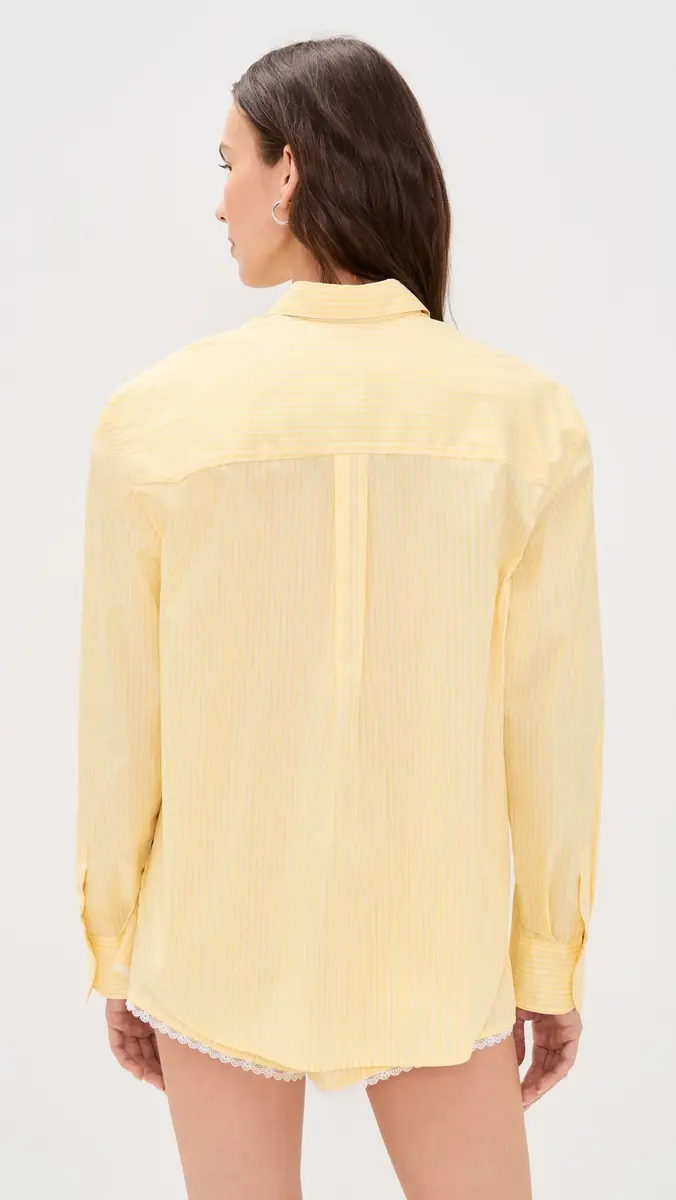 Good American Poplin Classic Boxy Shirt Butterbeam Stripe | Thumbnail 3