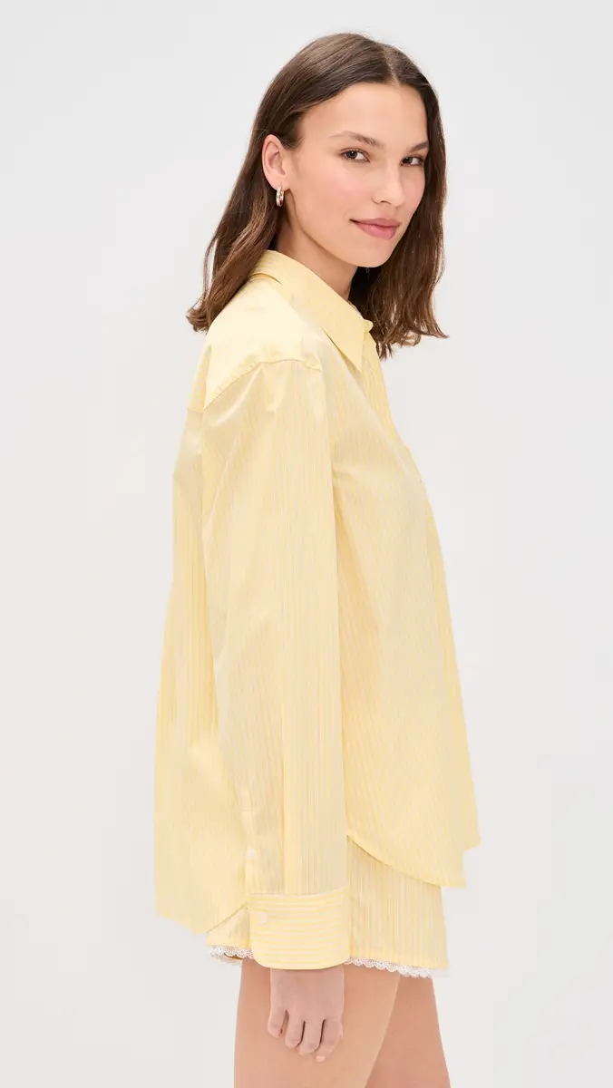 Good American Poplin Classic Boxy Shirt Butterbeam Stripe | Thumbnail 4