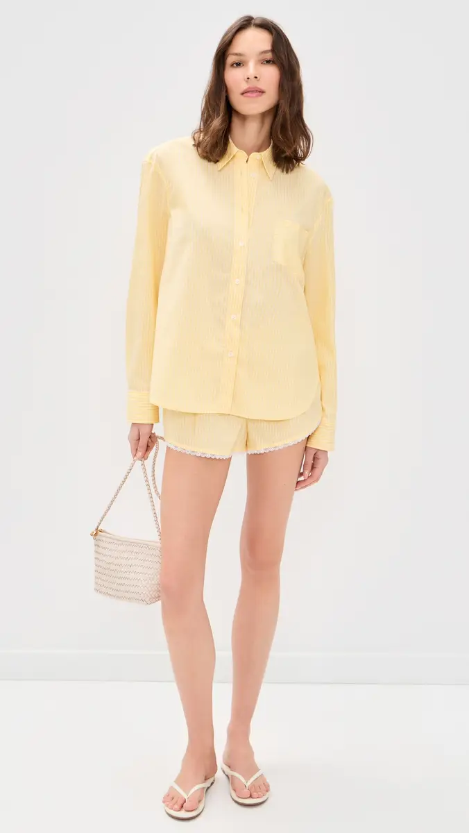 Good American Poplin Classic Boxy Shirt Butterbeam Stripe | Thumbnail 5