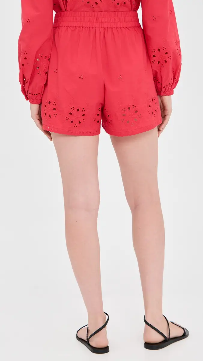 CAMI NYC Jomi Mid Rise Cotton Shorts Candy Apple | Thumbnail 3