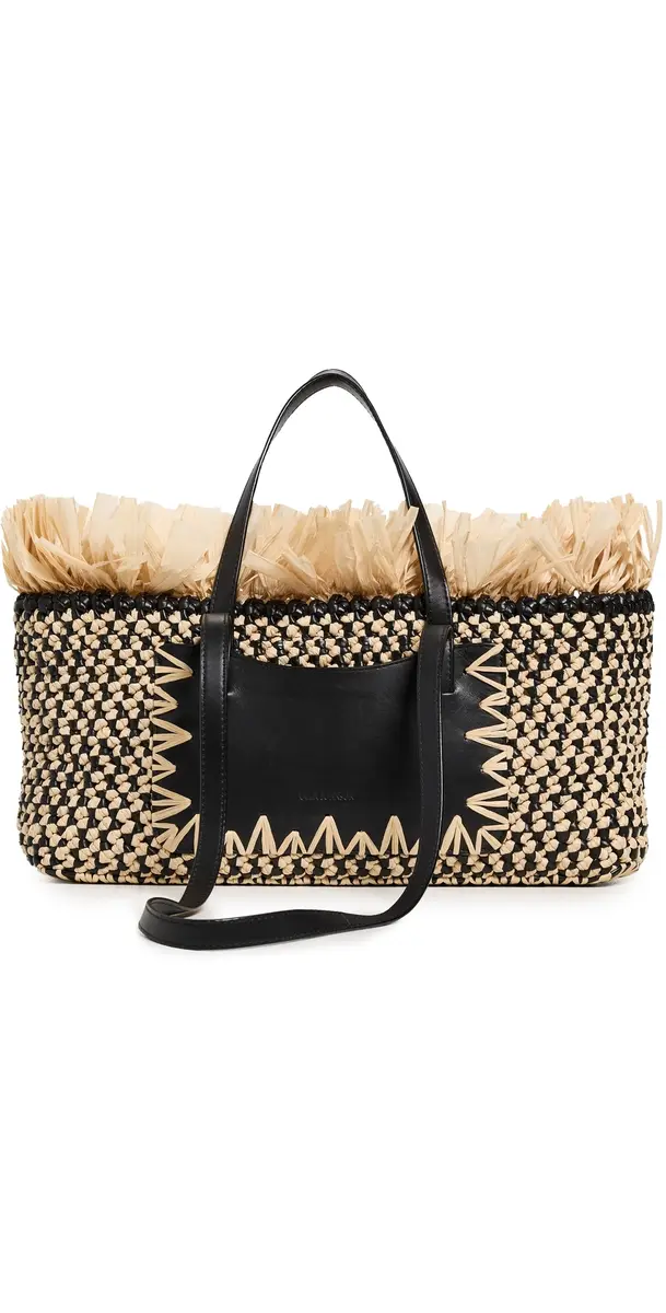 Ulla Johnson Lali Small East-West Tote Noir Natural One Size | Image 1 Ulla Johnson Lali Small East-West Tote Noir Natural One Size | Image 1