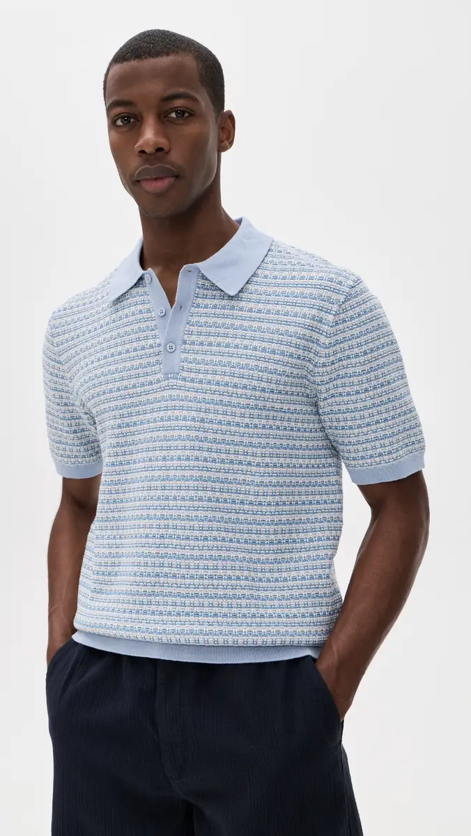 Wax London Mini Geo Naples Knit Polo | Thumbnail 2