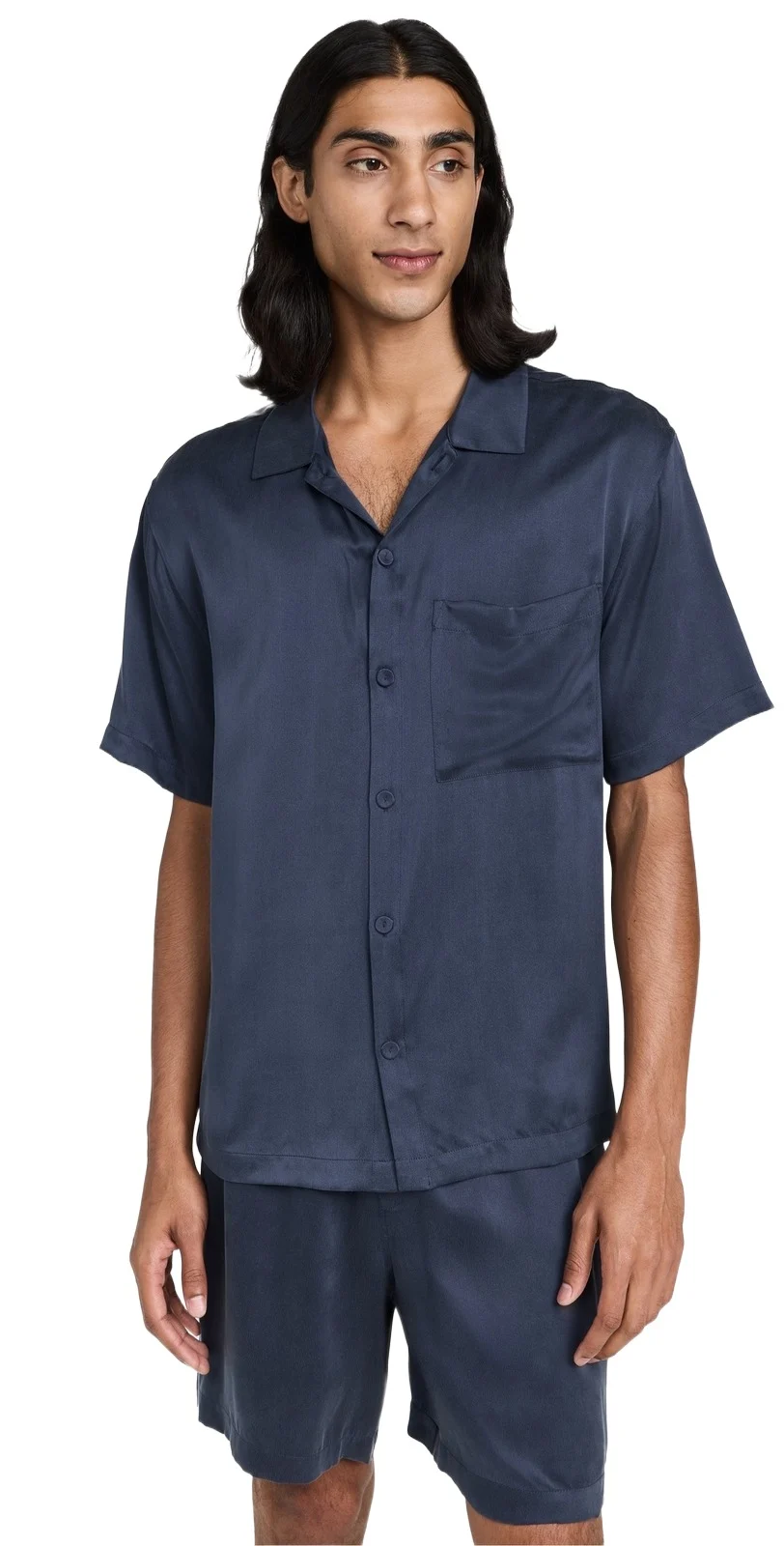 Washable Silk Button Up Short Pajama Set