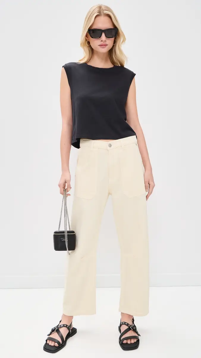 DL1961 Bilie Easy Barrel High Rise Pants Crema | Thumbnail 5 DL1961 Bilie Easy Barrel High Rise Pants Crema | Thumbnail 5