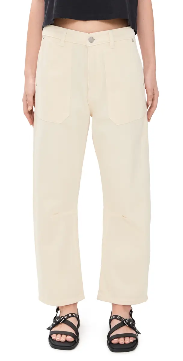 DL1961 Bilie Easy Barrel High Rise Pants Crema | Image 1 DL1961 Bilie Easy Barrel High Rise Pants Crema | Image 1