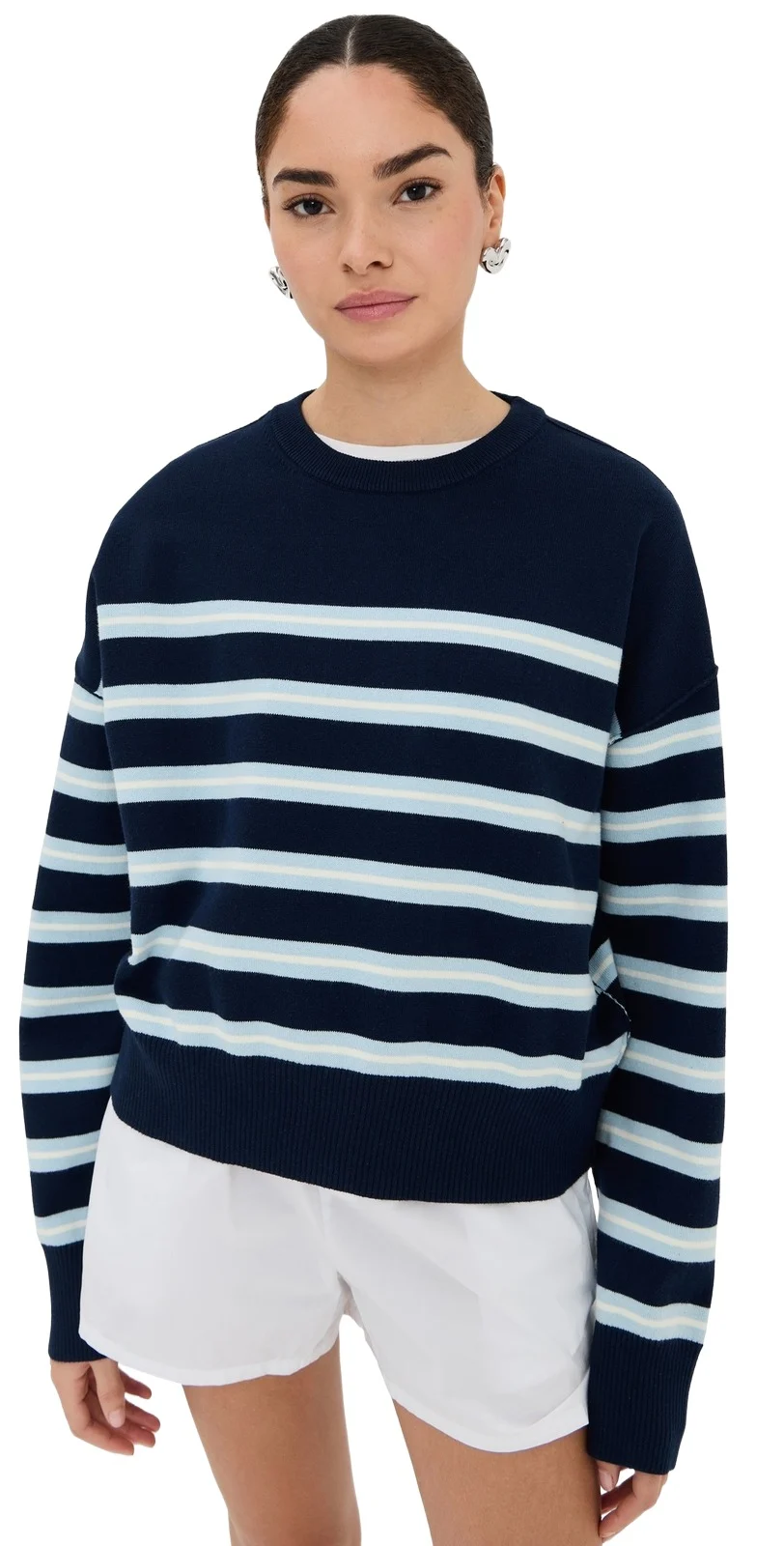 LE BOP Striped Boxy Pullover
