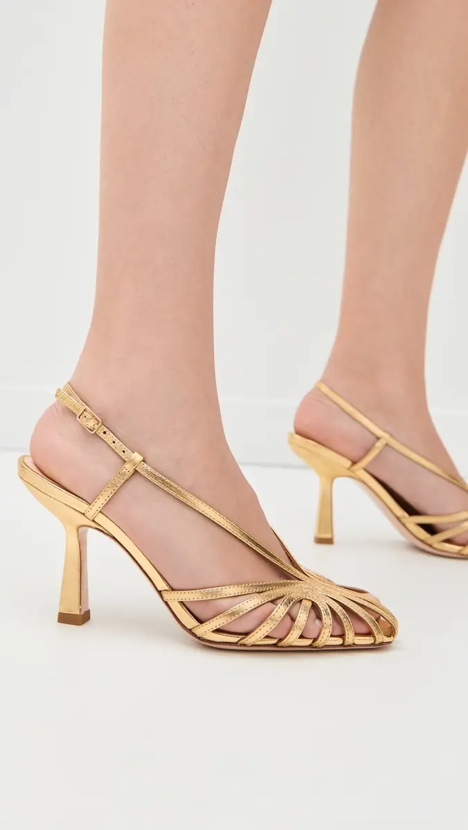 Loeffler Randall Alexandra Lattice Slingback Sandals Gold | Thumbnail 3
