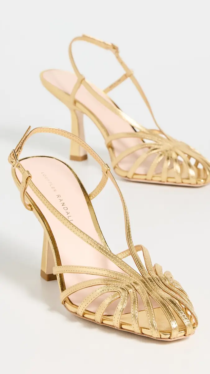 Loeffler Randall Alexandra Lattice Slingback Sandals Gold | Thumbnail 5