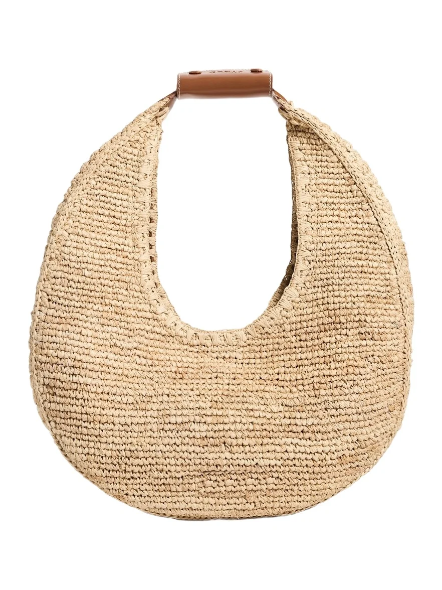 Large Raffia Moon Tote Bag Large Raffia Moon Tote Bag