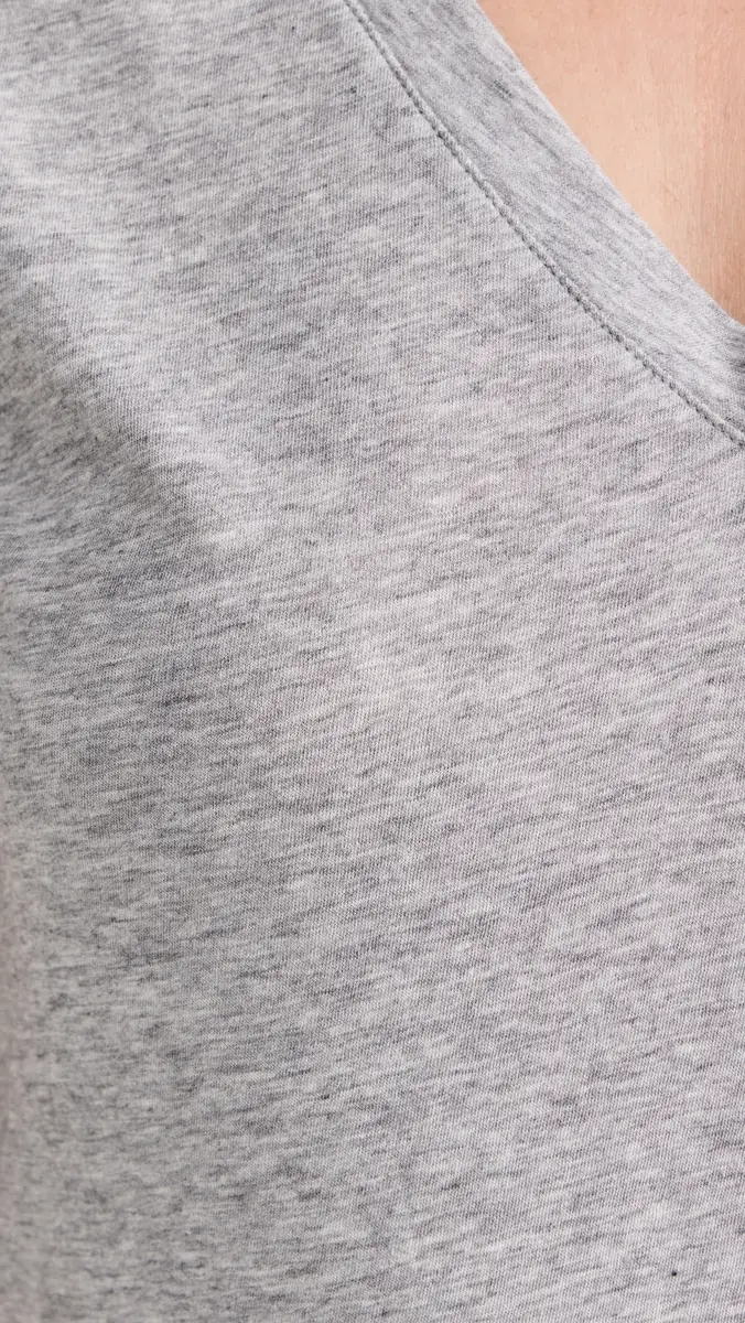 Vince Essential V Neck Tee Heather Grey | Thumbnail 6
