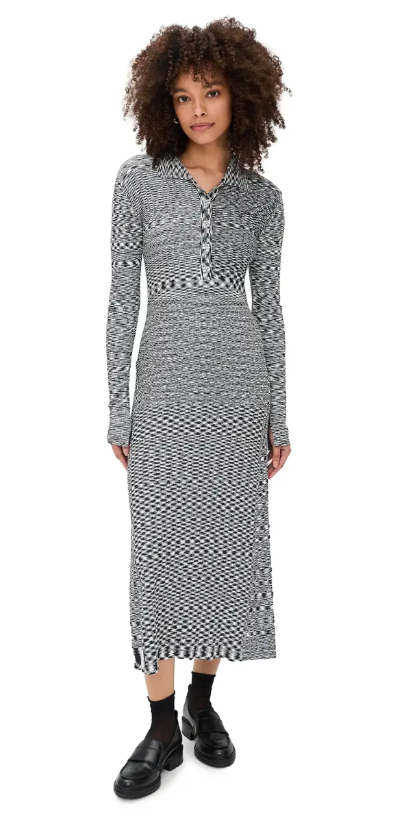 GANNI Spacedyed Knit Dress Black | Image 1 GANNI Spacedyed Knit Dress Black | Image 1