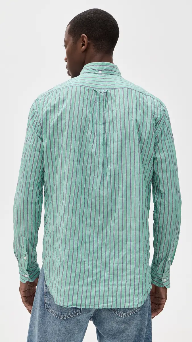 Gitman Vintage Japanese Awning Stripe Shirt Green | Thumbnail 3 Gitman Vintage Japanese Awning Stripe Shirt Green | Thumbnail 3