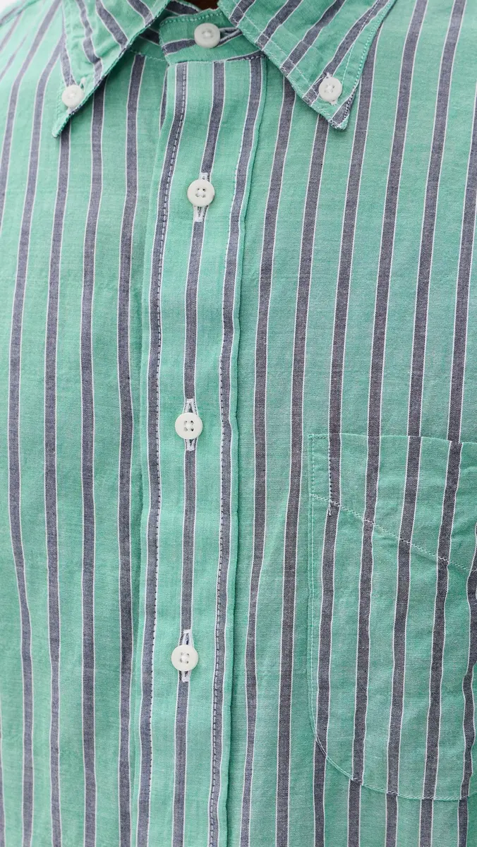 Gitman Vintage Japanese Awning Stripe Shirt Green | Thumbnail 6 Gitman Vintage Japanese Awning Stripe Shirt Green | Thumbnail 6