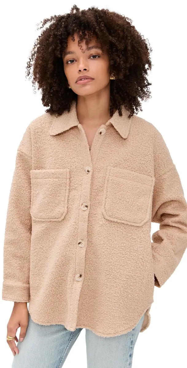 Little Lies Teddy Shacket Camel | Image 1 Little Lies Teddy Shacket Camel | Image 1