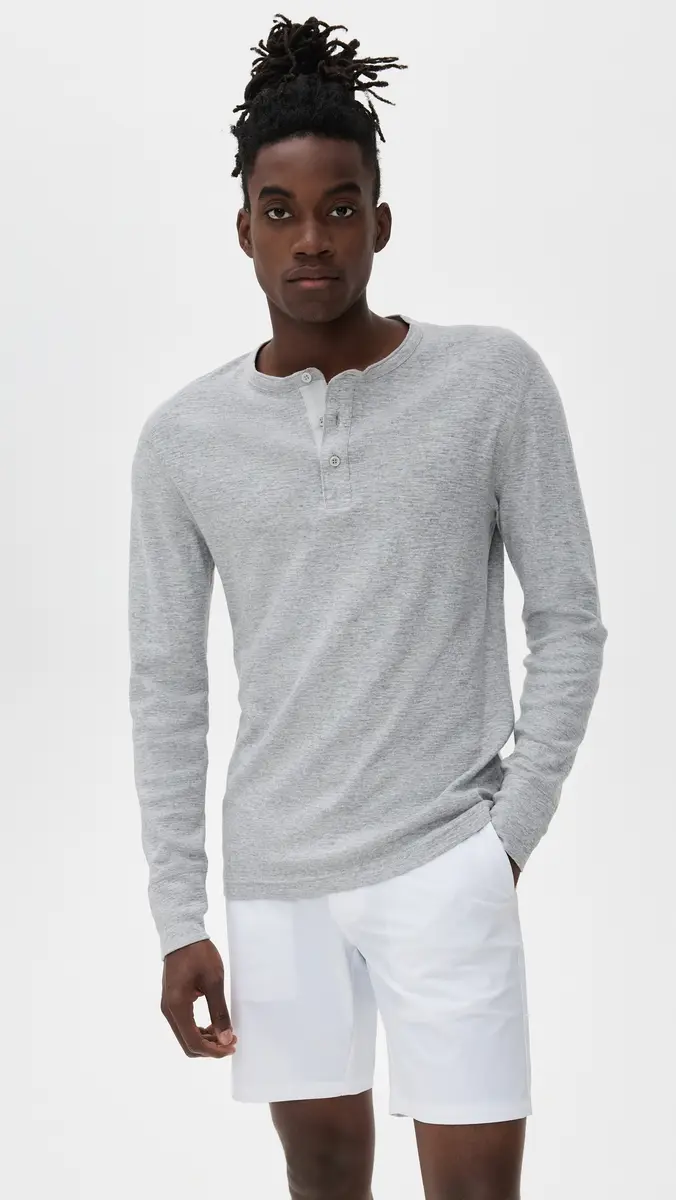 REIGNING CHAMP 1x1 Slub Slim Henley | Thumbnail 2 REIGNING CHAMP 1x1 Slub Slim Henley | Thumbnail 2