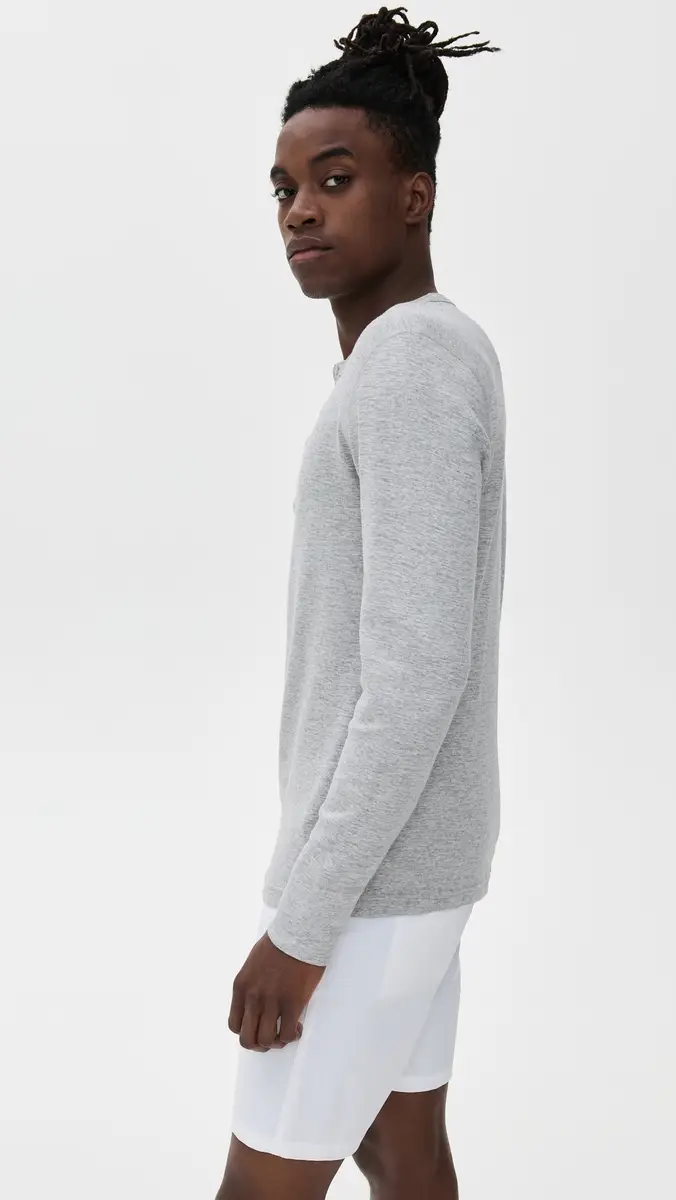 REIGNING CHAMP 1x1 Slub Slim Henley | Thumbnail 4 REIGNING CHAMP 1x1 Slub Slim Henley | Thumbnail 4