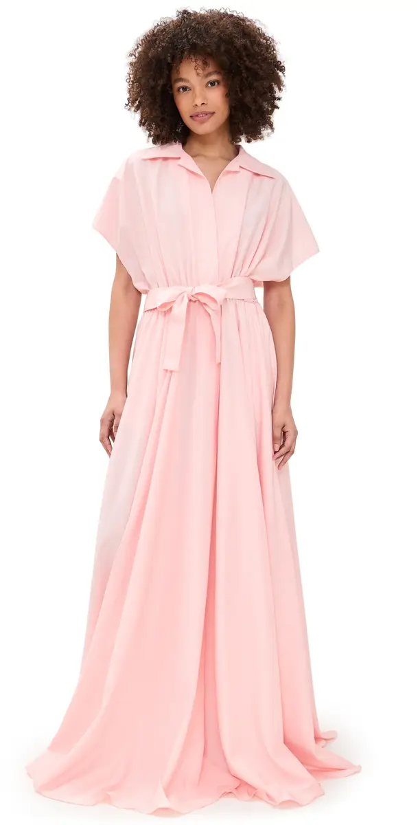 Norma Kamali Belted Flared Shirt Dress