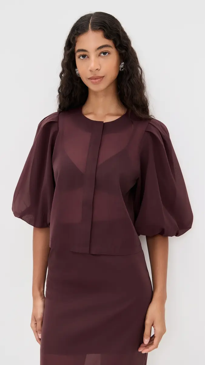 LE BOP Liza Organza Puff Sleeve Top | Thumbnail 2 LE BOP Liza Organza Puff Sleeve Top | Thumbnail 2