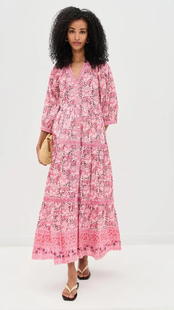 Bell Clara Maxi Dress Pink Print | Thumbnail 5 Bell Clara Maxi Dress Pink Print | Thumbnail 5