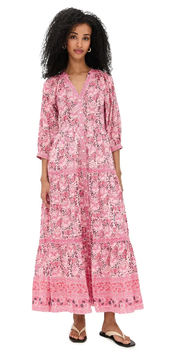 Bell Clara Maxi Dress Pink Print | Image 1 Bell Clara Maxi Dress Pink Print | Image 1