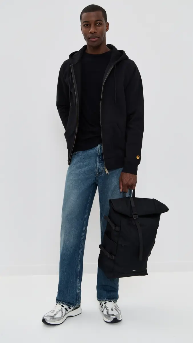 Sandqvist Icon Large Rolltop Backpack Black With Black Leather One Size | Thumbnail 4 Sandqvist Icon Large Rolltop Backpack Black With Black Leather One Size | Thumbnail 4