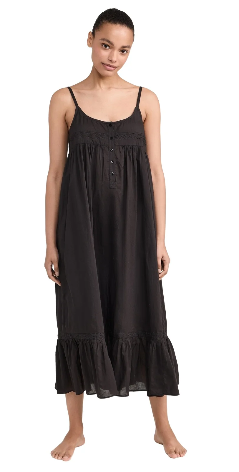 THE GREAT. The Eyelet Ruffle Tank Night Dress THE GREAT. The Eyelet Ruffle Tank Night Dress