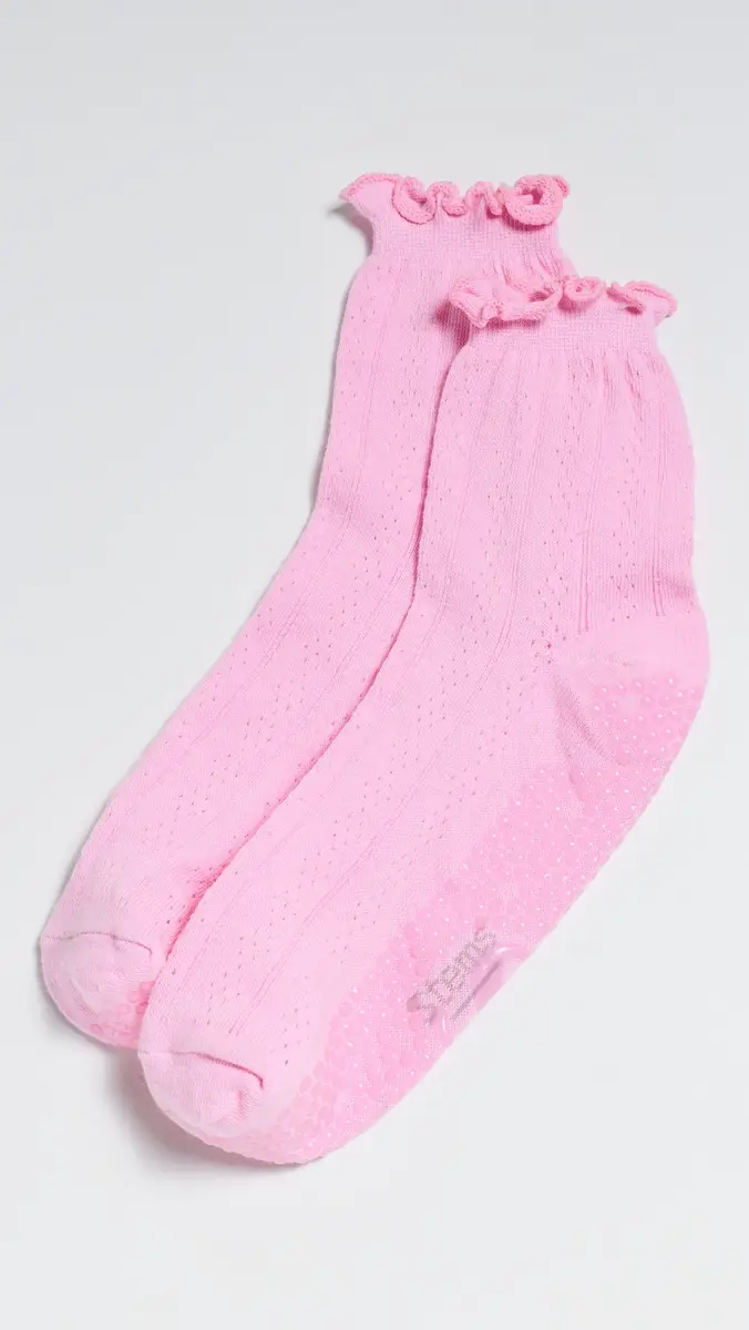 Stems Pointelle Grip Socks Blush One Size | Thumbnail 2