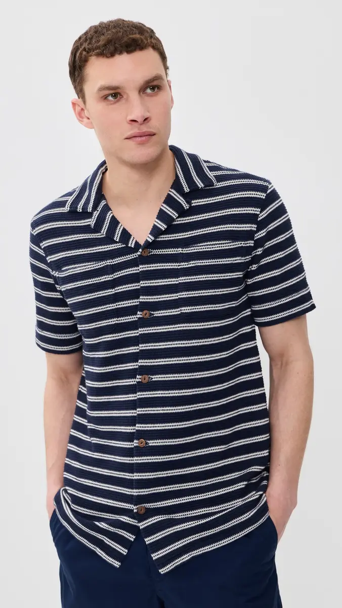 Polo Ralph Lauren Short Sleeve Stripe Knit Collared Shirt | Thumbnail 2 Polo Ralph Lauren Short Sleeve Stripe Knit Collared Shirt | Thumbnail 2
