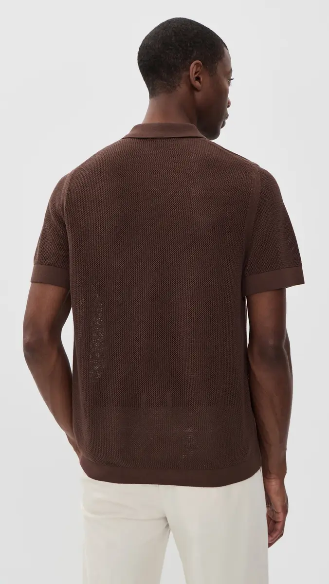 Onia Crochet Knit Button Up Shirt Espresso | Thumbnail 3 Onia Crochet Knit Button Up Shirt Espresso | Thumbnail 3