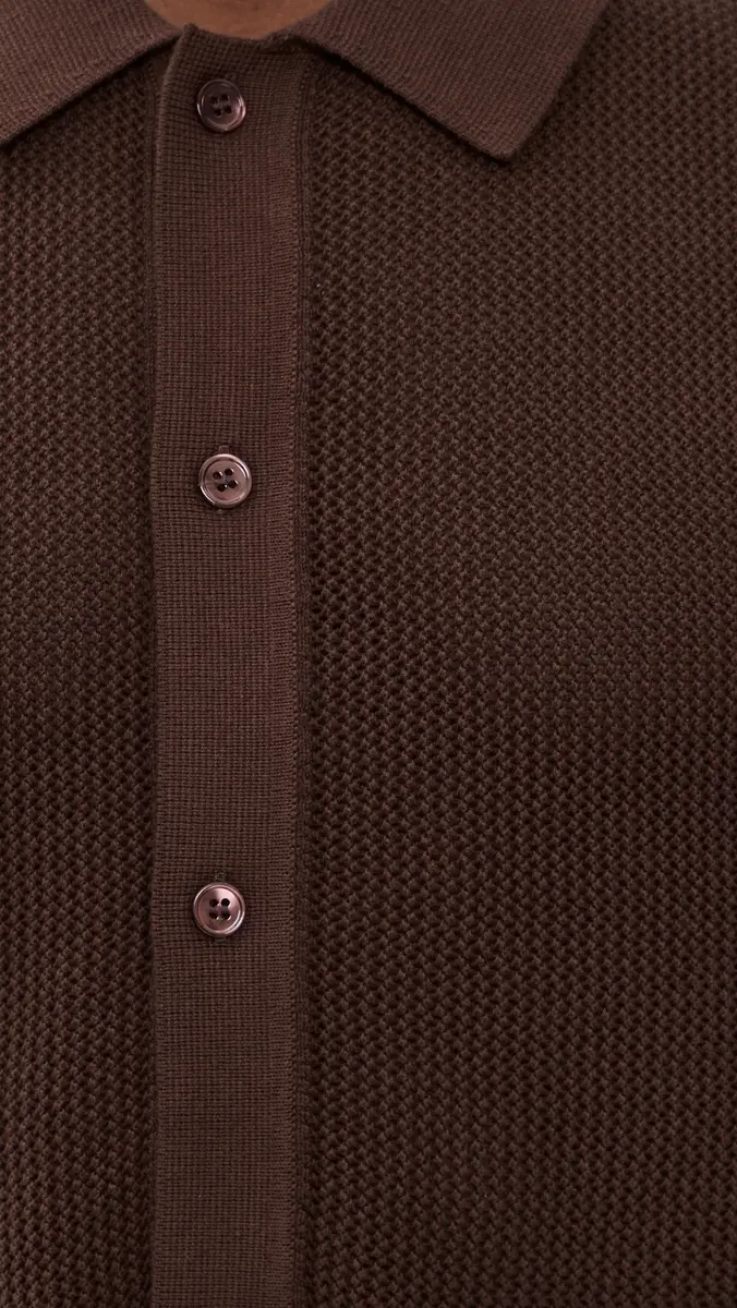 Onia Crochet Knit Button Up Shirt Espresso | Thumbnail 6 Onia Crochet Knit Button Up Shirt Espresso | Thumbnail 6