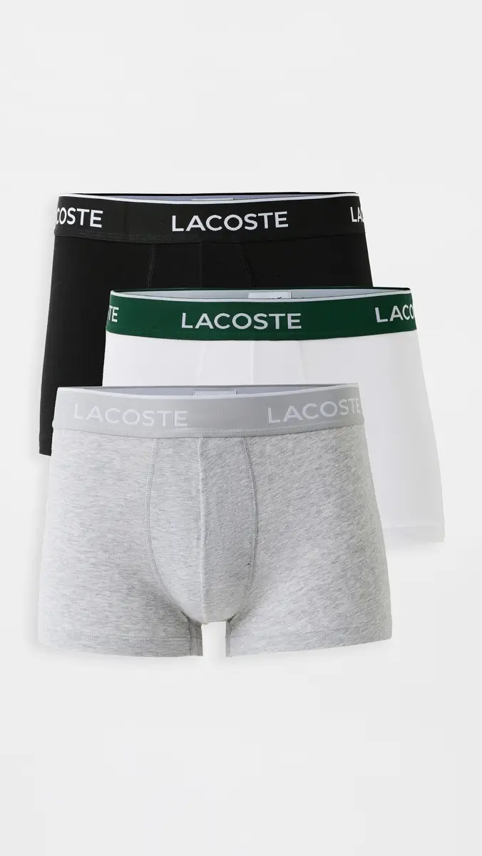 Lacoste Cotton Stretch Jersey Trunks 3 Pack | Thumbnail 2