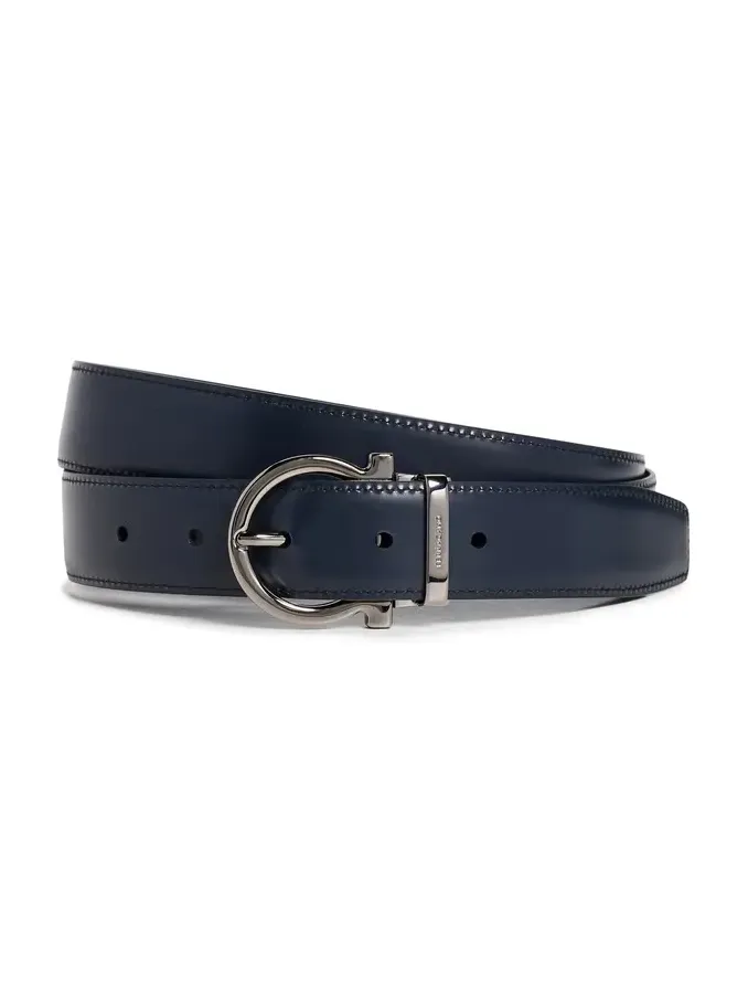 Ferragamo Single Gancio Reversible Paloma Leather Belt