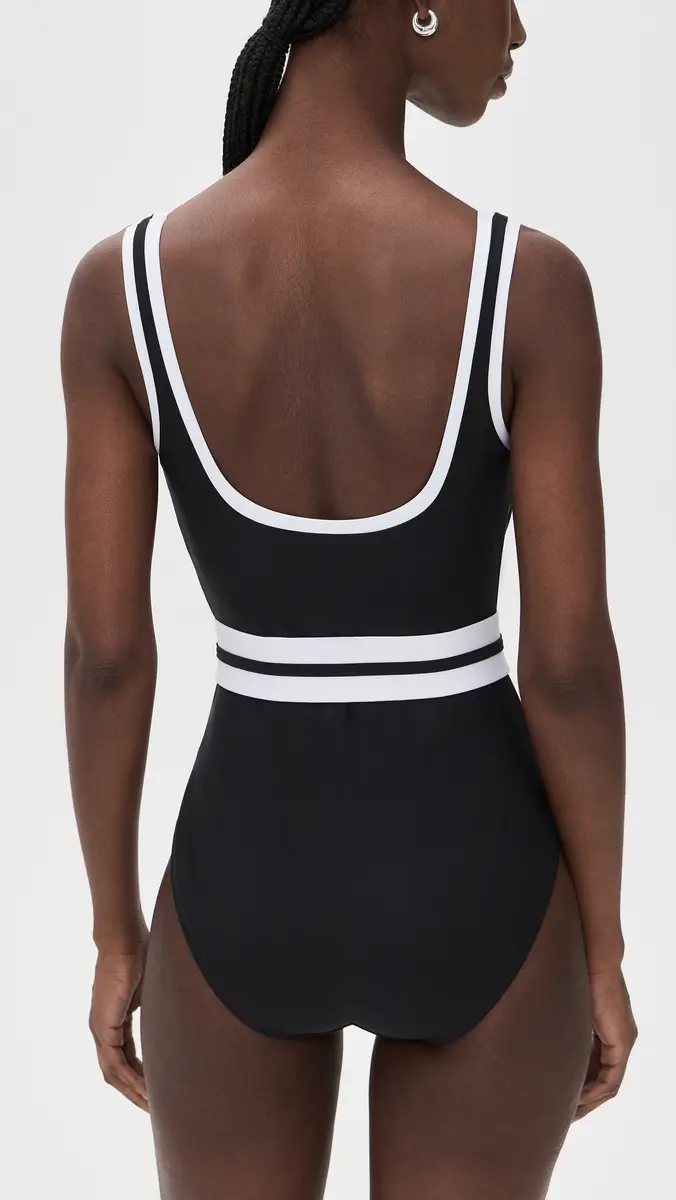 Stylest Dreamsculpt Piped Square Neck One Piece | Thumbnail 3 Stylest Dreamsculpt Piped Square Neck One Piece | Thumbnail 3