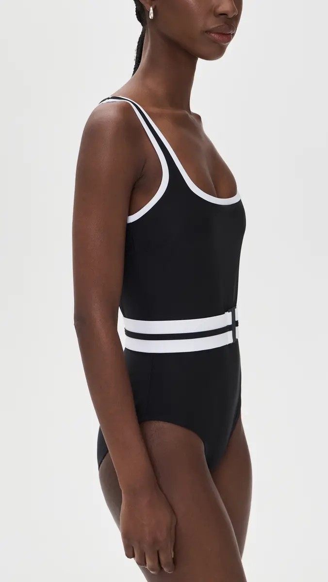 Stylest Dreamsculpt Piped Square Neck One Piece | Thumbnail 4 Stylest Dreamsculpt Piped Square Neck One Piece | Thumbnail 4