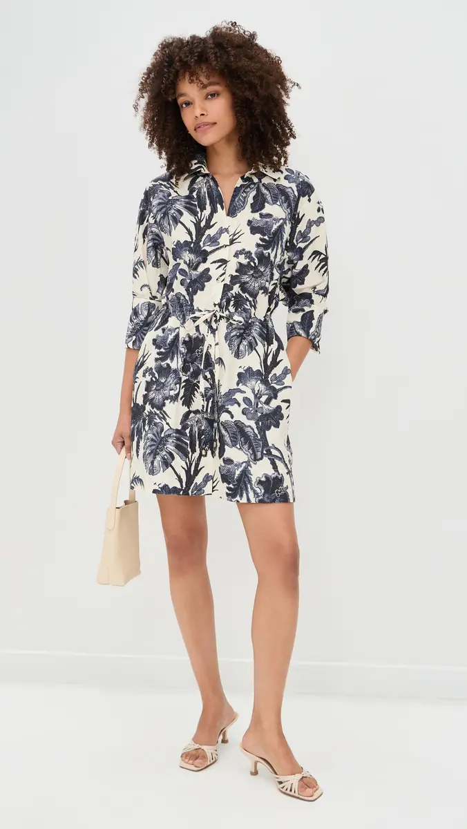 Cara Cara Henry Dress Fauna Floral Navy | Thumbnail 5 Cara Cara Henry Dress Fauna Floral Navy | Thumbnail 5