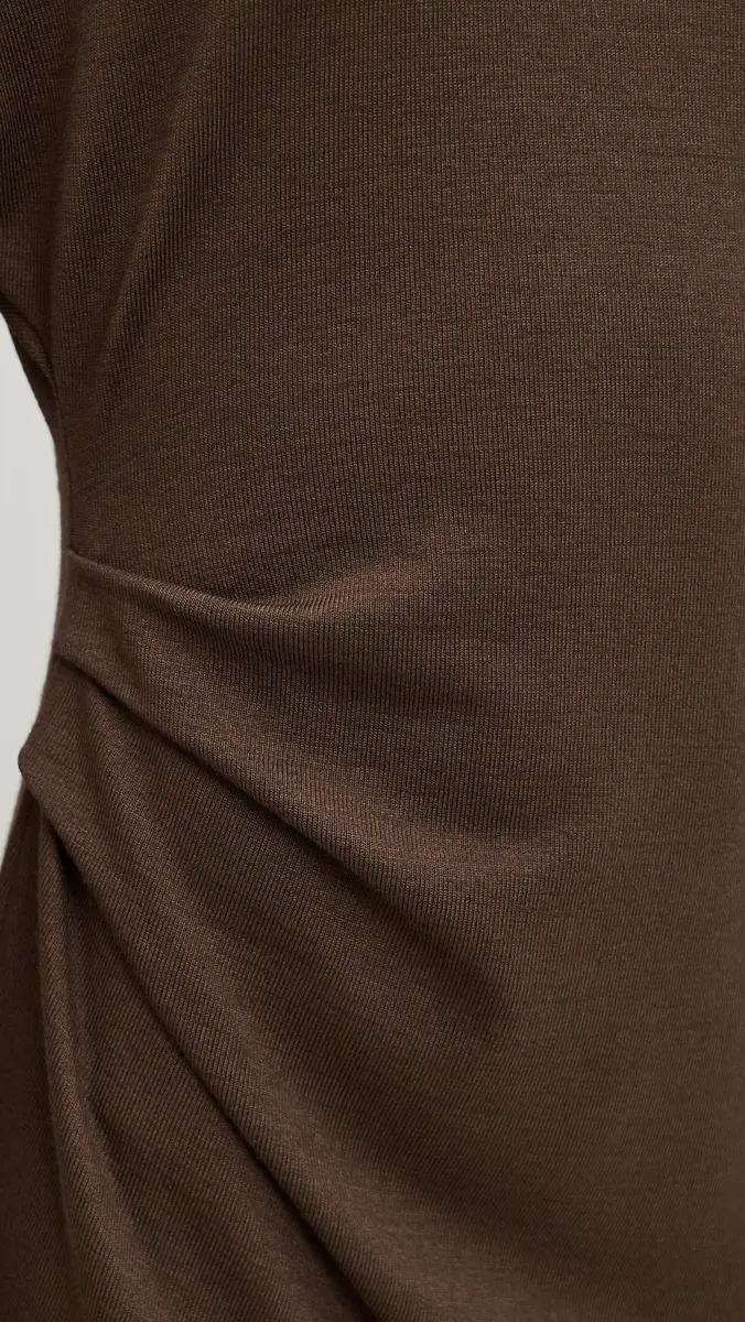 Vince Short Sleeve Side Rouche Dress Willow | Thumbnail 6 Vince Short Sleeve Side Rouche Dress Willow | Thumbnail 6