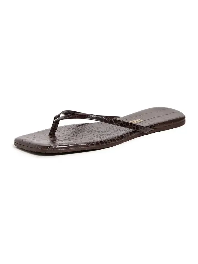 TKEES Square Toe Lily Flip Flops