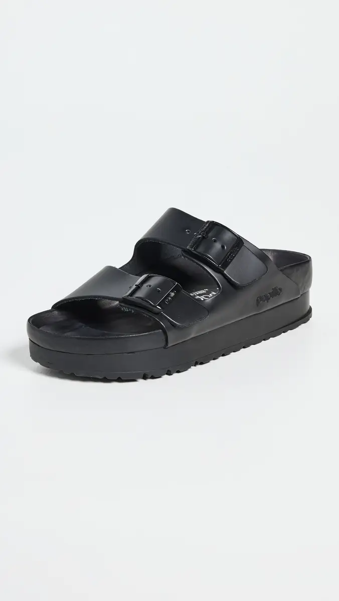 Birkenstock Arizona Platform Flex Exquisite Sandals Black | Thumbnail 2 Birkenstock Arizona Platform Flex Exquisite Sandals Black | Thumbnail 2