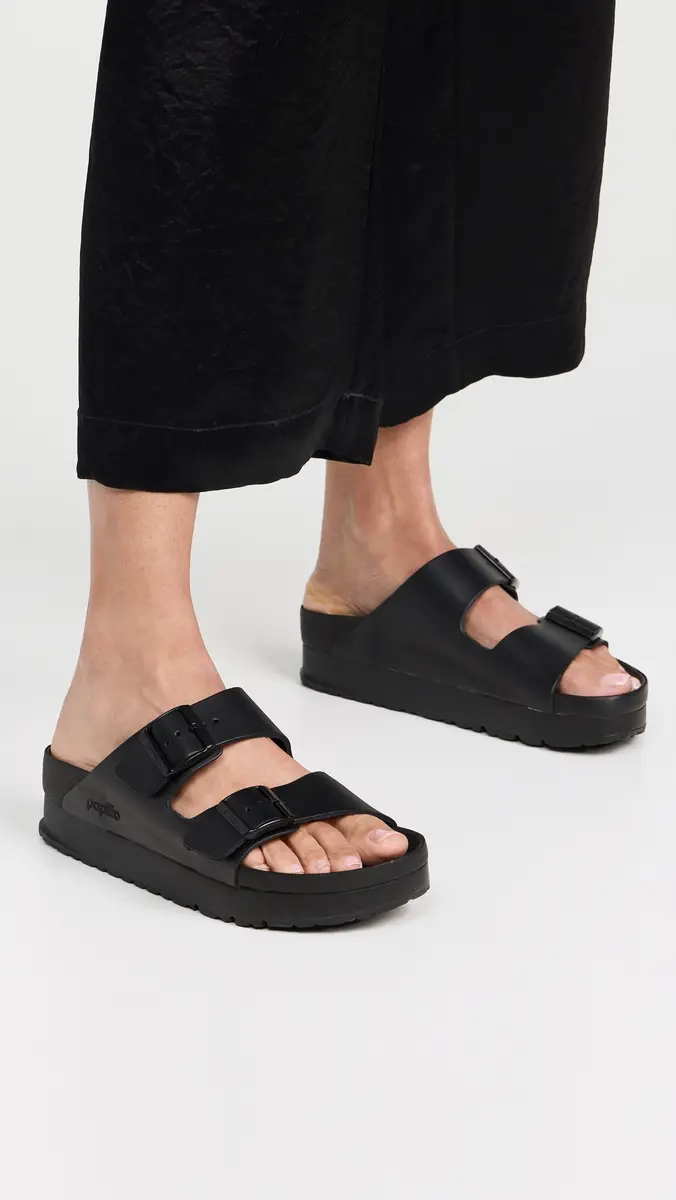 Birkenstock Arizona Platform Flex Exquisite Sandals Black | Thumbnail 3 Birkenstock Arizona Platform Flex Exquisite Sandals Black | Thumbnail 3